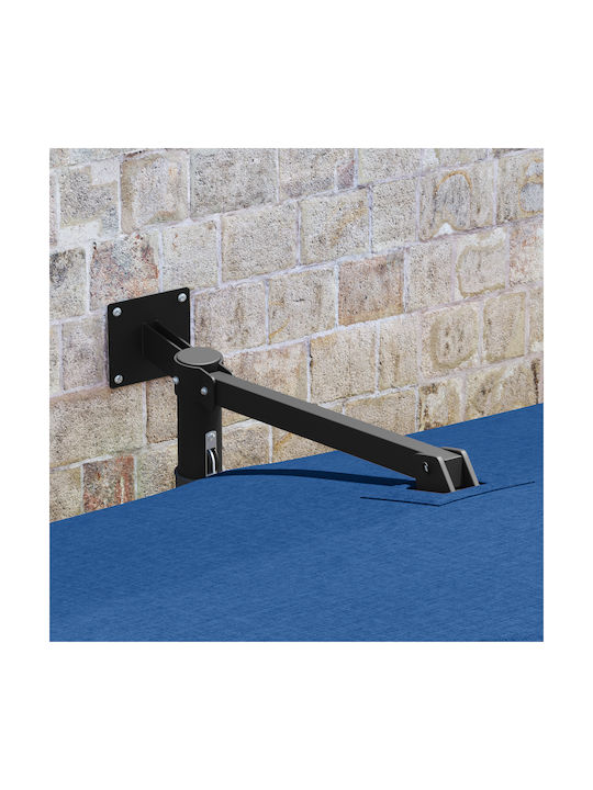 Umbrelă De Perete Pătrată Metalică Albastră 3x3xÎ1.6m