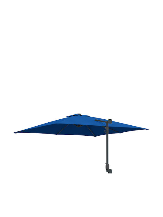 Umbrelă De Perete Pătrată Metalică Albastră 3x3xÎ1.6m