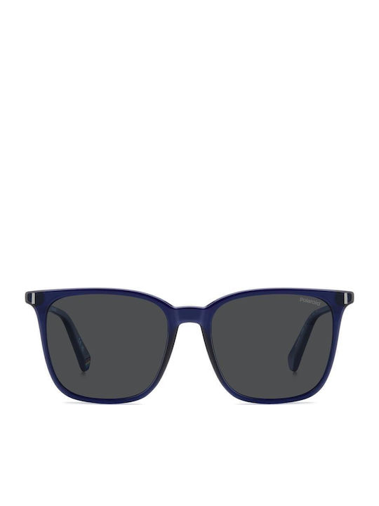 Polaroid Men's Sunglasses with Blue Plastic Frame and Gray Lens PLD6226/S PJP/M9