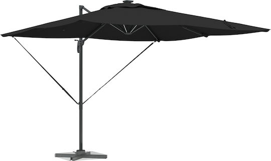Hängender Aluminium Garten- und Terrassen-Sonnenschirm Schwarz 2,7x2,7xHöhe 2,7 m