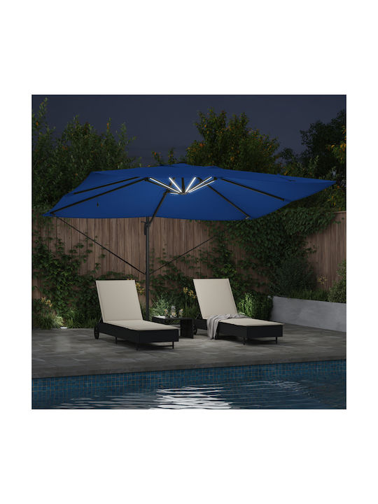 Umbrelă Suspendată Rotundă Din Aluminiu Albastră Φ3.52xÎ2.65m