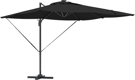 Hängender Aluminium Garten- und Terrassen-Sonnenschirm Schwarz 2,7x2,7xHöhe 2,7 m