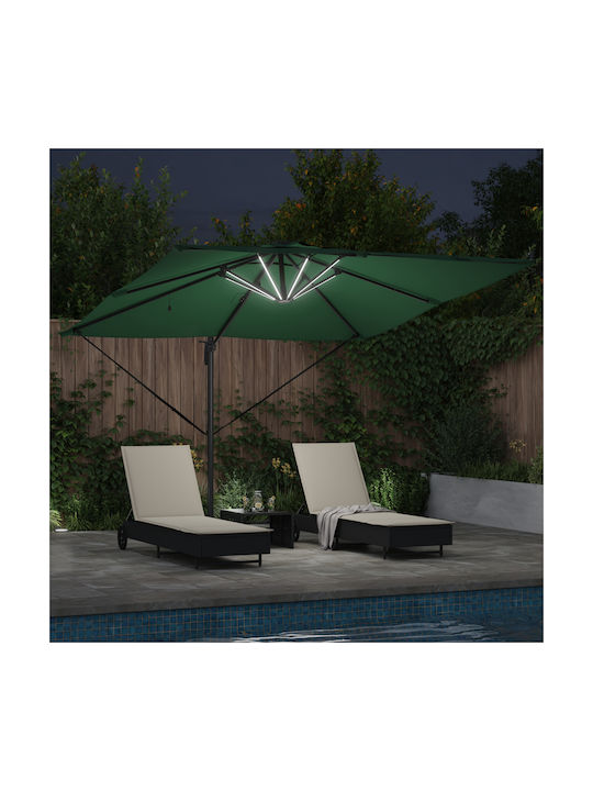 Hanging Aluminum Garden Parasol Green 2.7x2.7xHeight 2.7m