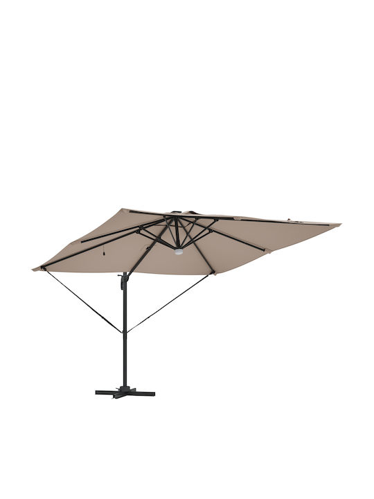 Hanging Circular Aluminum Brown Parasol F2.7xH2.7m