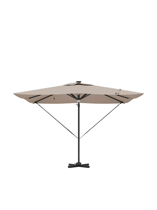 Hanging Circular Aluminum Brown Parasol F2.7xH2.7m