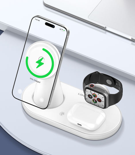Ldnio Ασύρματος Φορτιστής (Qi Pad) 15W Λευκός (WL01)