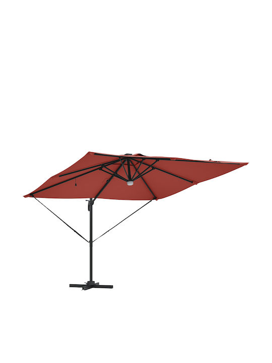 Hanging Circular Aluminum Orange Parasol Φ2.7xY2.7m