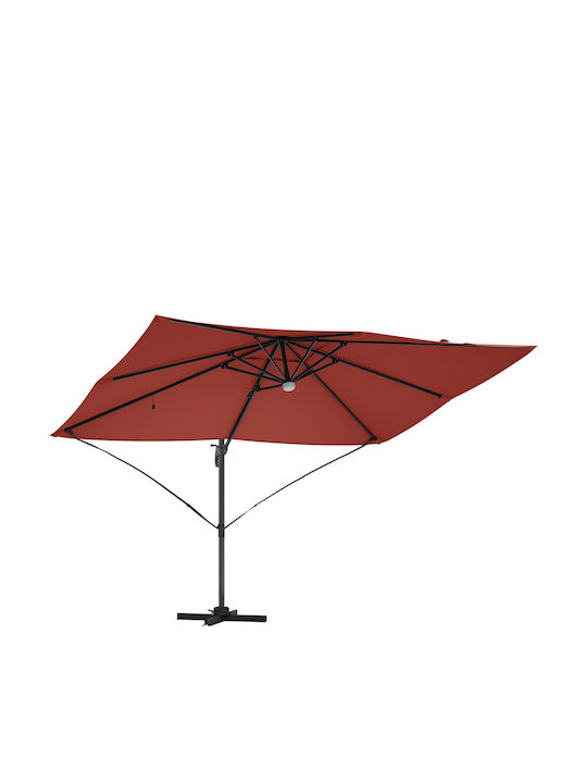 Hanging Circular Aluminum Orange Parasol Φ1xY2.65m