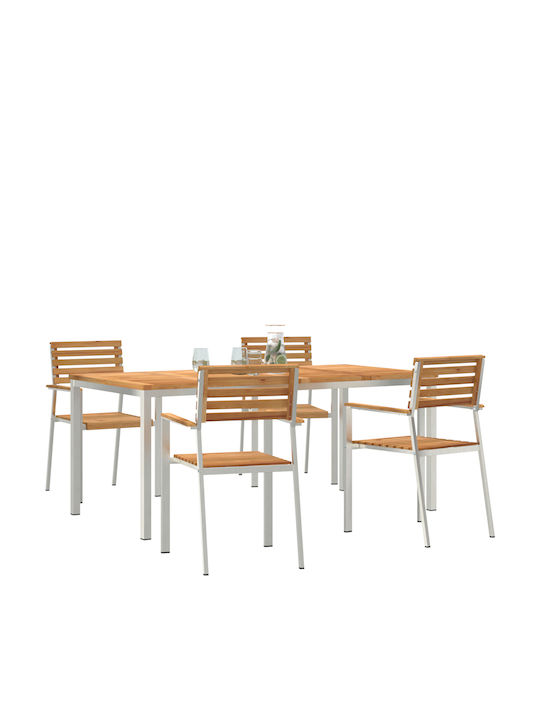 Set Sala De Mese Pentru Exterior 5 Piese Maro
