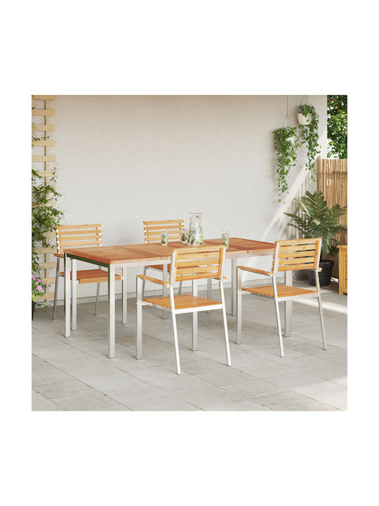 Set Sala De Mese Pentru Exterior 5 Piese Maro