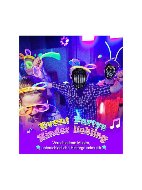 Smart Led Halloween Mask 60 Images Gesture Image Change Rechargeable Black
