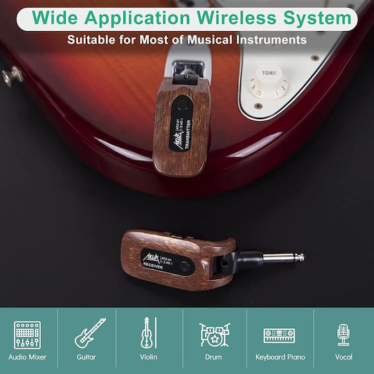 Sistem Wireless 2.4GHz Transmițător Receptor pentru Chitară Plug Play 8 Ore Funcționare Chitară Electrică Bass Chitară Vioară Claviatură