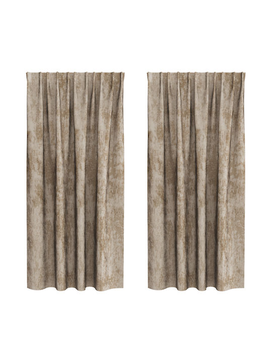 vidaXL Set Perdele Fereastră Cu Coafură Ecru 140x175cm