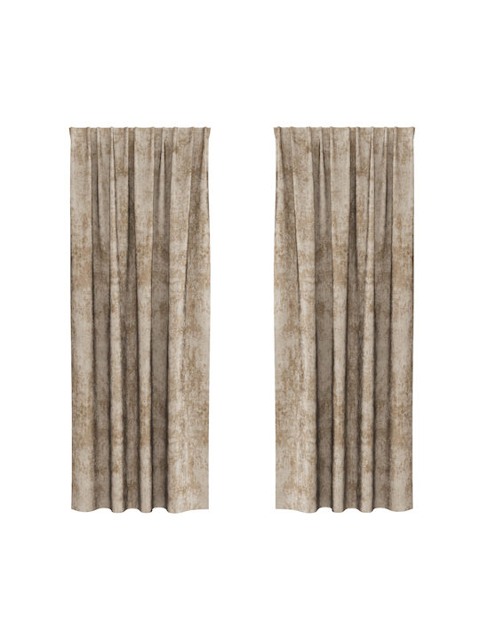 vidaXL Set Curtains for Window with Pencil Pleat Ecru 140x260cm