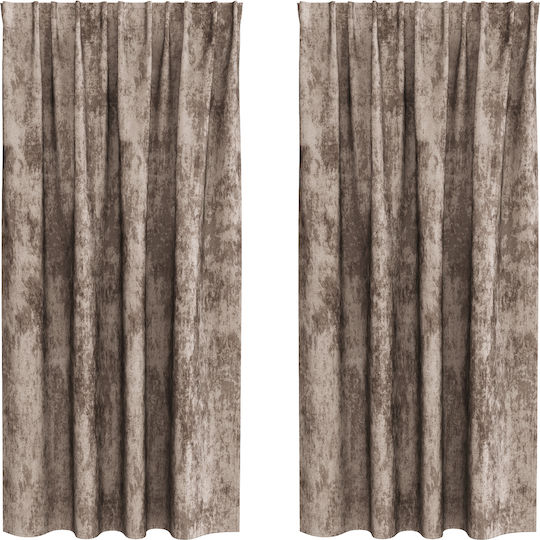 vidaXL vidaXL Set Vorhänge Fenster mit Bleistiftfalten Braun 140x175cm