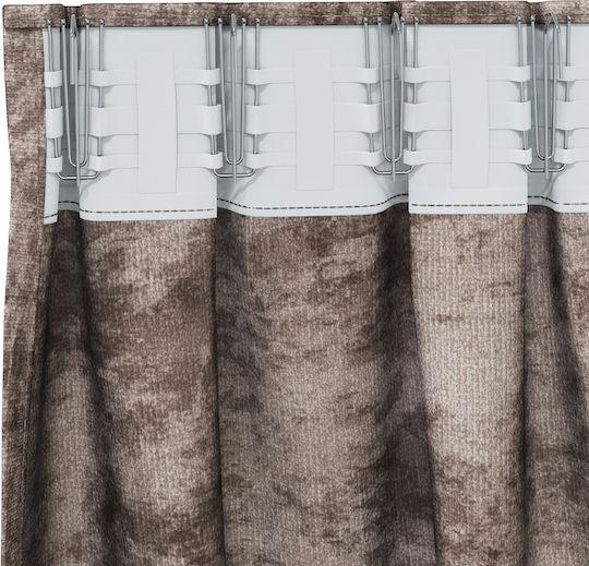 vidaXL vidaXL Set Vorhänge Fenster mit Bleistiftfalten Braun 140x175cm