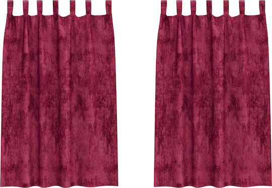 vidaXL vidaXL Vorhänge Fenster mit Oberer Registerkarte Rote 140x175cm