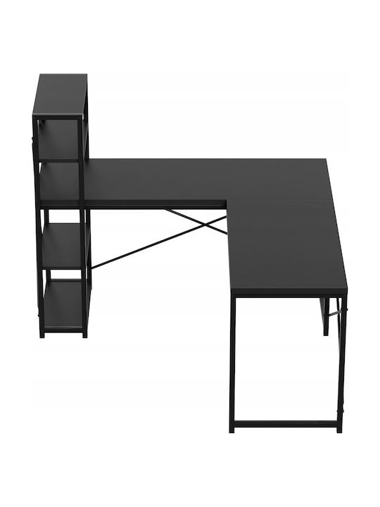 Γραφείο Leader Ξύλινο Μαύρο 145x50x75εκ.