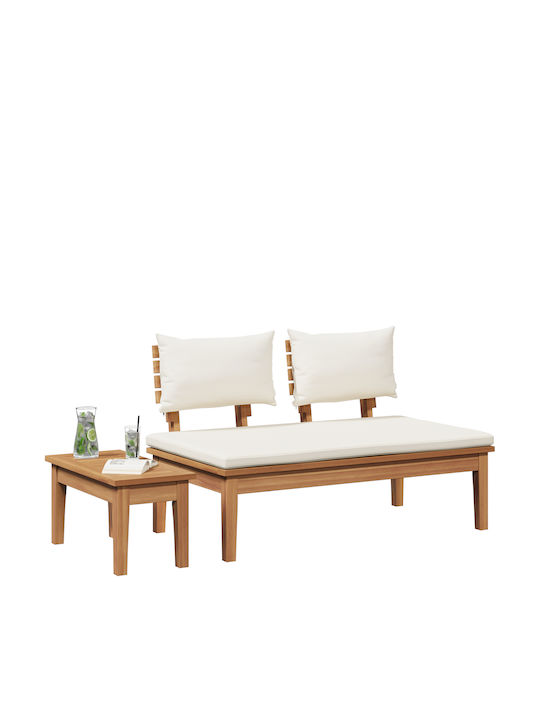 Bench Outdoor Wooden with Pillows 60x27.5x30cm
