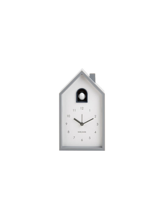 Karlsson Tabletop Clock with Indicators Plastic with Alarm Clock Grey KA6015GY