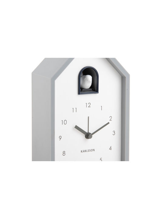 Karlsson Tabletop Clock with Indicators Plastic with Alarm Clock Grey KA6015GY
