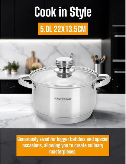 Masterpan Σετ Κατσαρόλες από Ανοξείδωτο Ατσάλι 12τμχ