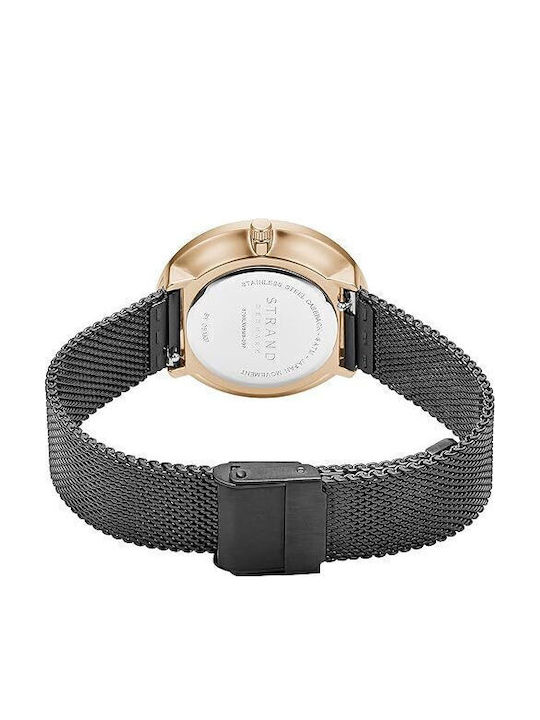 Strand by Obaku Women's Watch with Black Metal Bracelet