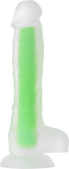 ToyFa Beyond Dick Glow Ρεαλιστικό Dildo με Όρχεις και Βεντούζα Πράσινο
