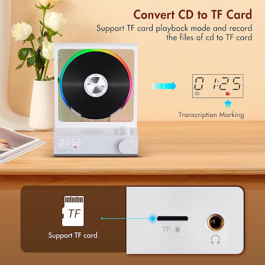 Sistem Audio Portabil Cu CD Bluetooth Alb