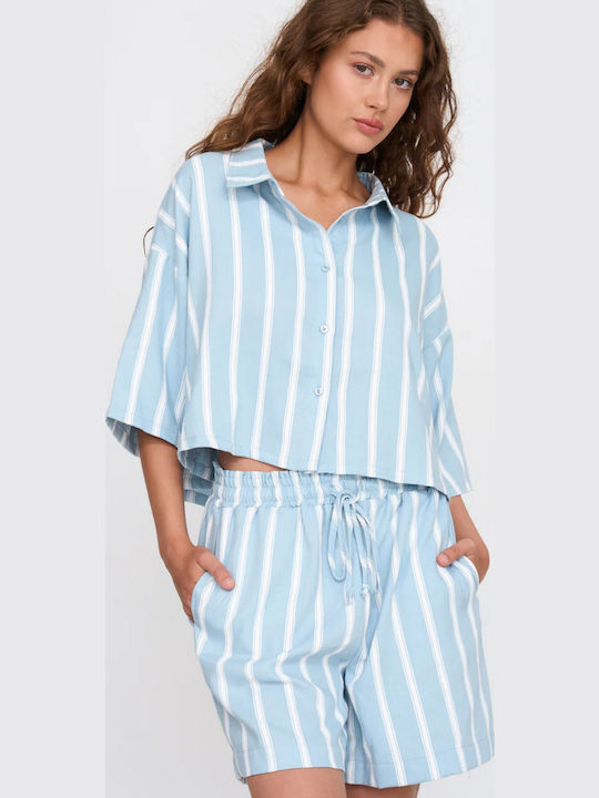 Women's T-shirt Striped Blue