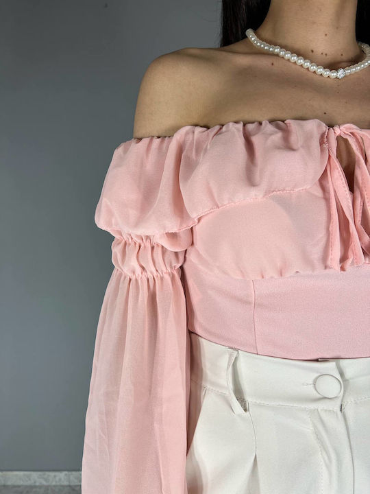 Damen Sommer Crop Top Pink