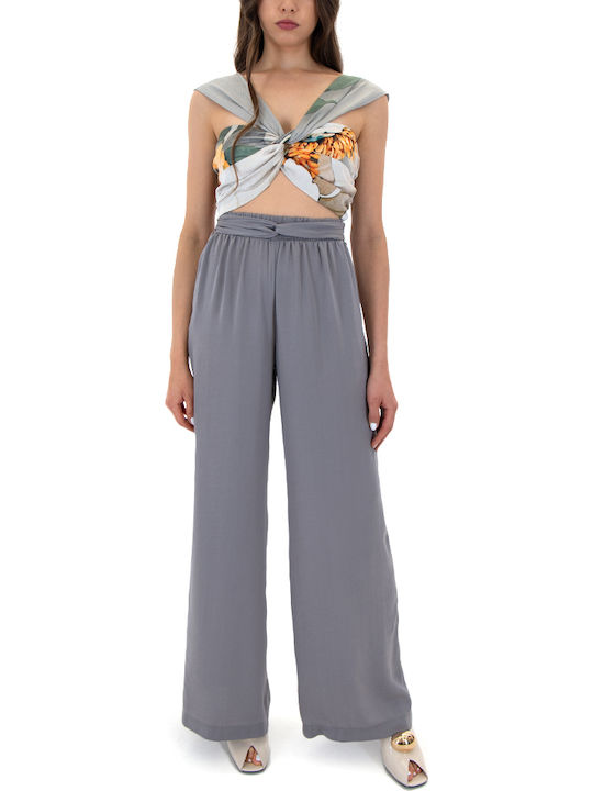 Damen Crop Top Ärmellos Grey, Orange, Green