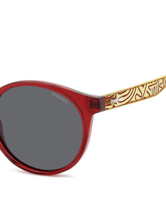 Polaroid Oval Kids Sunglasses with Polarized Lens Red