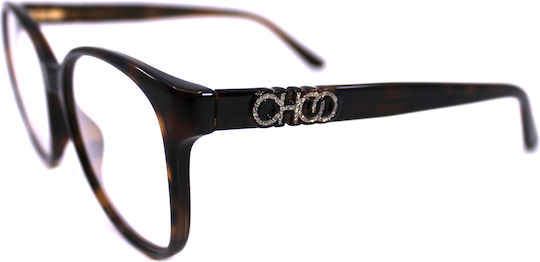 Jimmy Choo Damen Acetat Brillengestell Braun Schildpatt JC242 086