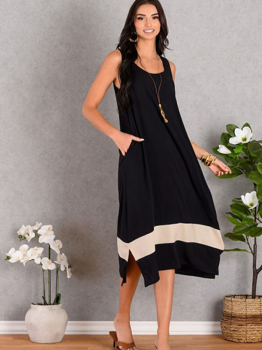 Summer Midi Dress for Wedding / Christening Black