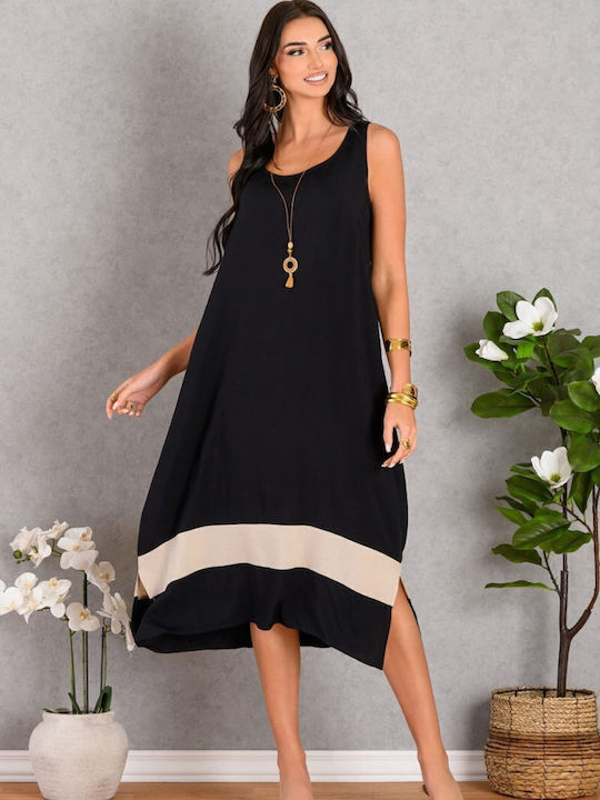 Summer Midi Dress for Wedding / Christening Black