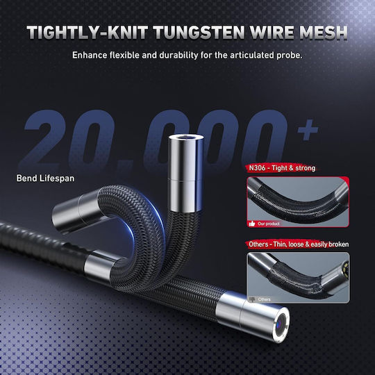 Industrial Endoscop 6.2 Mm Cameră Endoscopice de Inspecție Rotativă 210° 6 Lămpi LED 4x Mărire Ecran 3.5 Inch Tub Semi-rigid Ip67