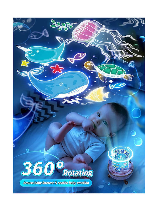 Led Παιδικό Φωτιστικό Projector Ροζ