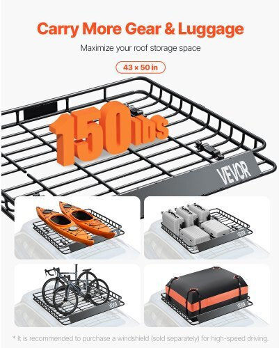 Vevor Steel Car Roof Rack 109.22x127cm