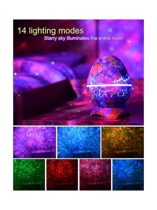 LED Kinderprojektorlampe Dinosaur Egg Style Beige