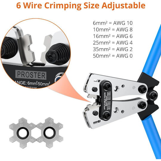 Set de Pistoale de Crimpat 6-50 Mm² 100 Awg Terminale 10 8 6 4 Pistoale de Crimpat Sc6-6 Sc25-8 Clești de Tăiat Fir Tuburi de Izolare Termică Proster