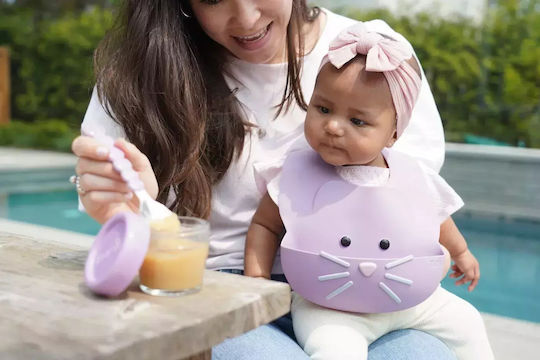 Melii Impermeabila Bavetă Silicon cu buton & Buzunar Violet pentru 6 m+
