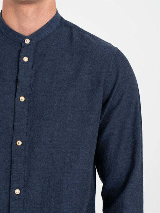Shirt Long-sleeved Linen Shirt Blue