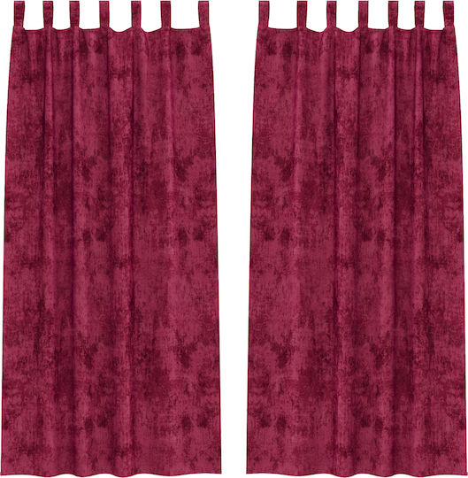 vidaXL Set Perdele Cu Bretele Roșii 140x260cm