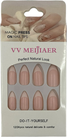 Nail Tips French in White Color 12pcs Κ-5241