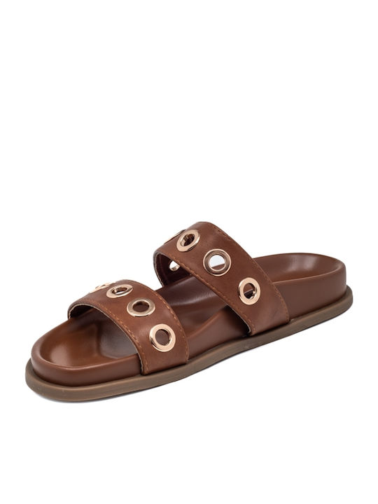 Women's Flat Sandals in Brown Color