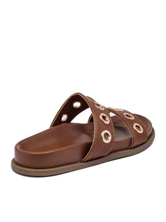 Women's Flat Sandals in Brown Color
