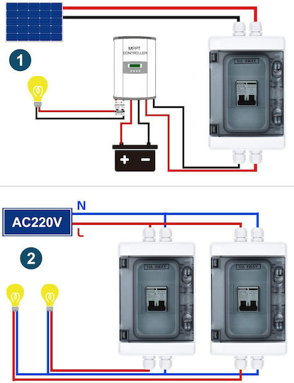 Set Panou Disjunctoare Automate 40a Dc 12v-400v Ac 90v-400v 2 Poli Comutator Automat Sistem Fotovoltaic