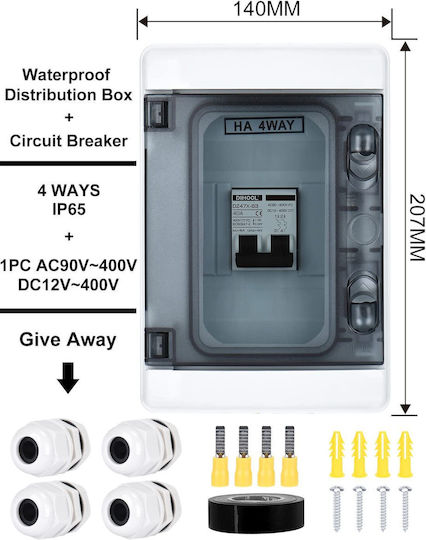 Set Panou Disjunctoare Automate 40a Dc 12v-400v Ac 90v-400v 2 Poli Comutator Automat Sistem Fotovoltaic