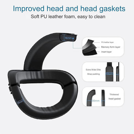 Head Strap Meta Quest 3 8000 Mah Battery Rgb Led Lights Adjustable Fast Charging Via Usb-c Plug Play White